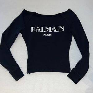 Balmain Off-Shoulder Sweatshirt sz xxs